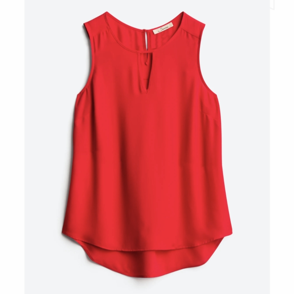 Serein Catherine Keyhole Detail Blouse red sleeveless tank top size M medium